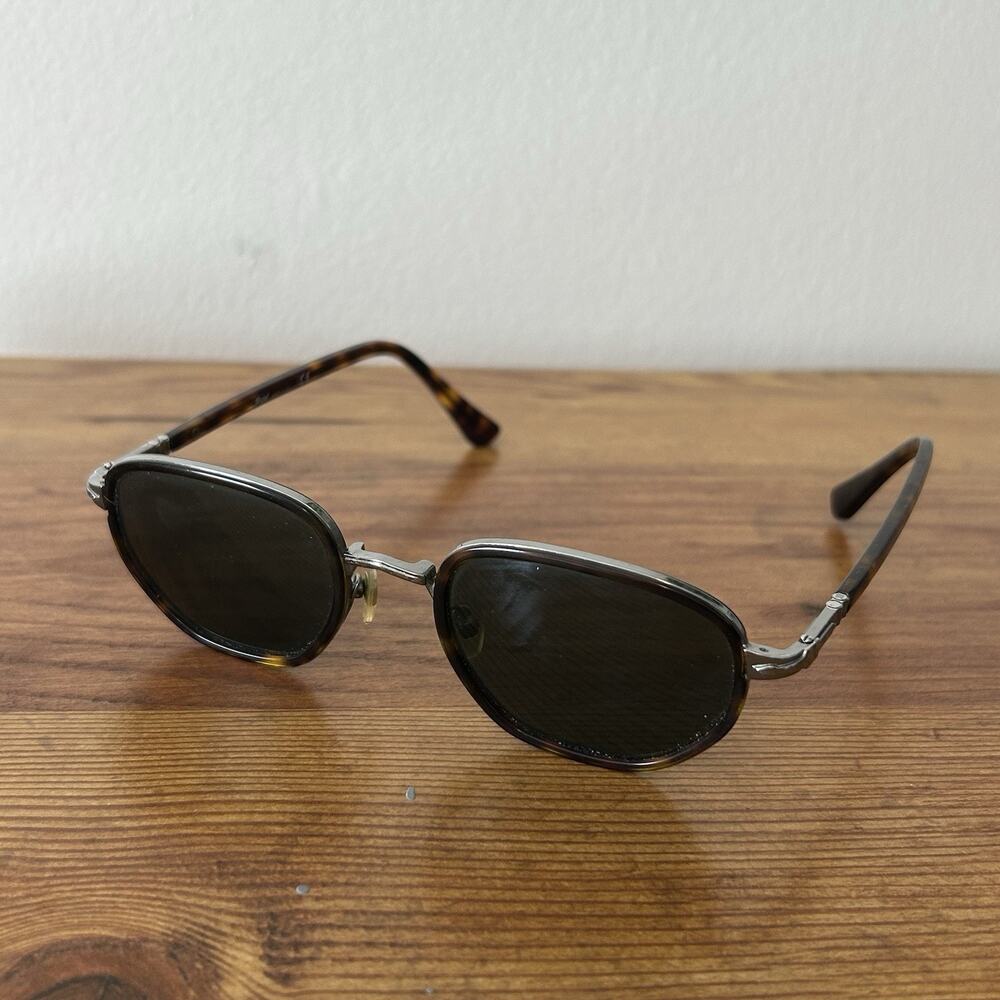 Persol 2471-S Tortoise Shell Geometric Square Sunglasses Made In Italy